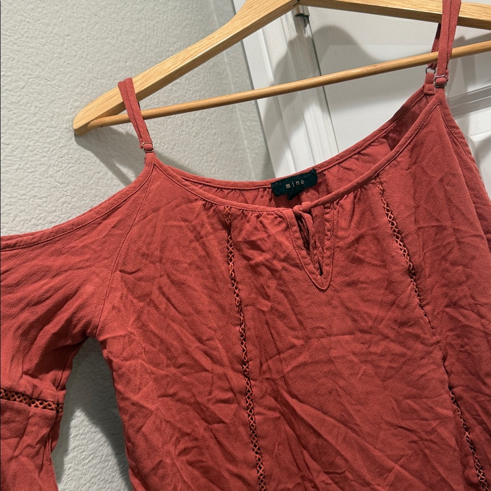Mine Terracotta Cold Shoulder Top